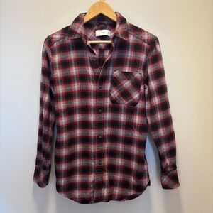 ARITZIA TNA Brisco cotton plaid black and red flannel